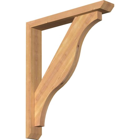 Ekena Millwork Funston Slat Smooth Bracket w/ Offset Brace, Western Red Cedar, 3 1/2"W x 22"D x 26"H BKT0402X22X26FST06SWR